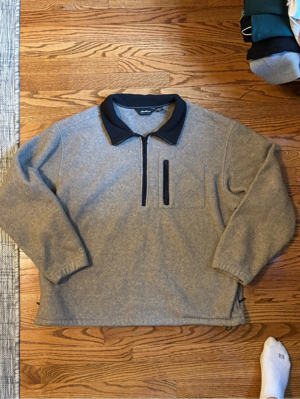 Eddie Bauer Oatmeal Quarter Zip Fleece Pullover Jacket XXL